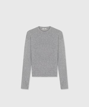 SINGLE NECK LONG SLEEVE TOP SALTY GREY