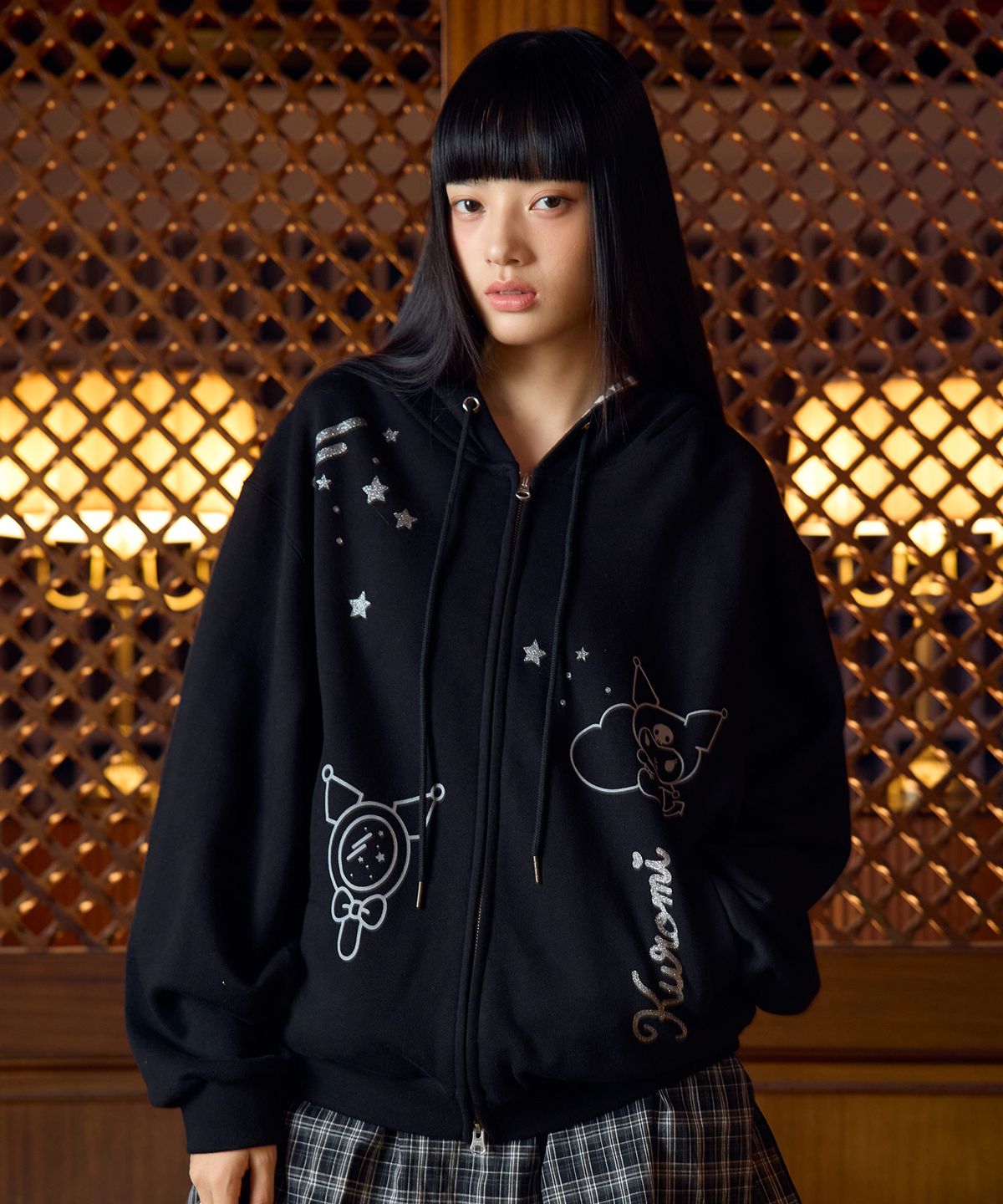 라티젠(LARTIGENT) KUROMI HOOD ZIP-UP(BLACK)