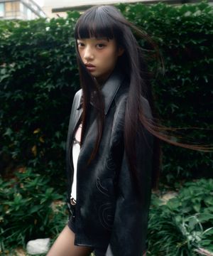 KUROMI VEGAN LEATHER JACKET(BLACK)