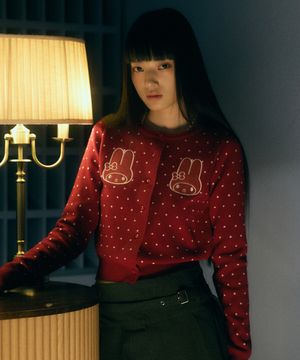 MY MELODY DOT KNIT CARDIGAN(RED)