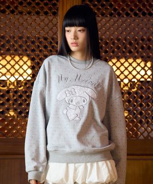 MY MELODY LACE PATCH SWEATSHIRT(GRAY)