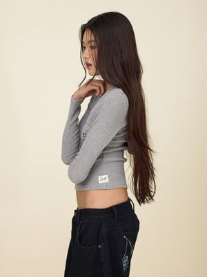 TEXAS WAFFLE LONG SLEEVE (GRAY)