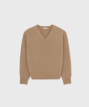 PARMA WOOL TL CLASSIC V-NECK SWEATER CAMEL