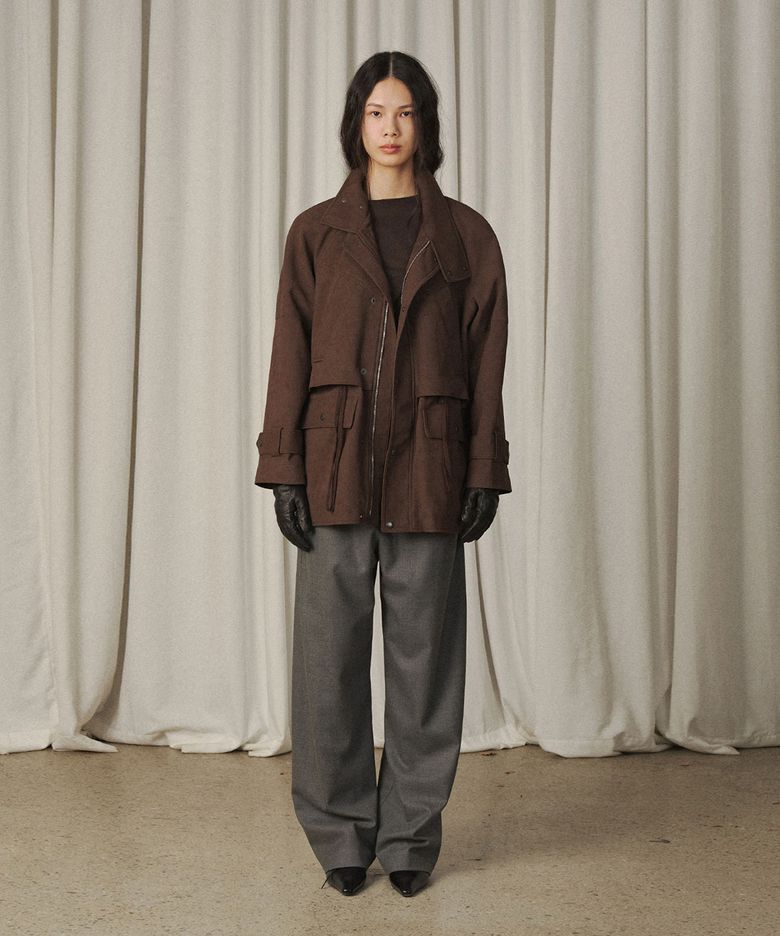 Rounded Hem Wool Pants