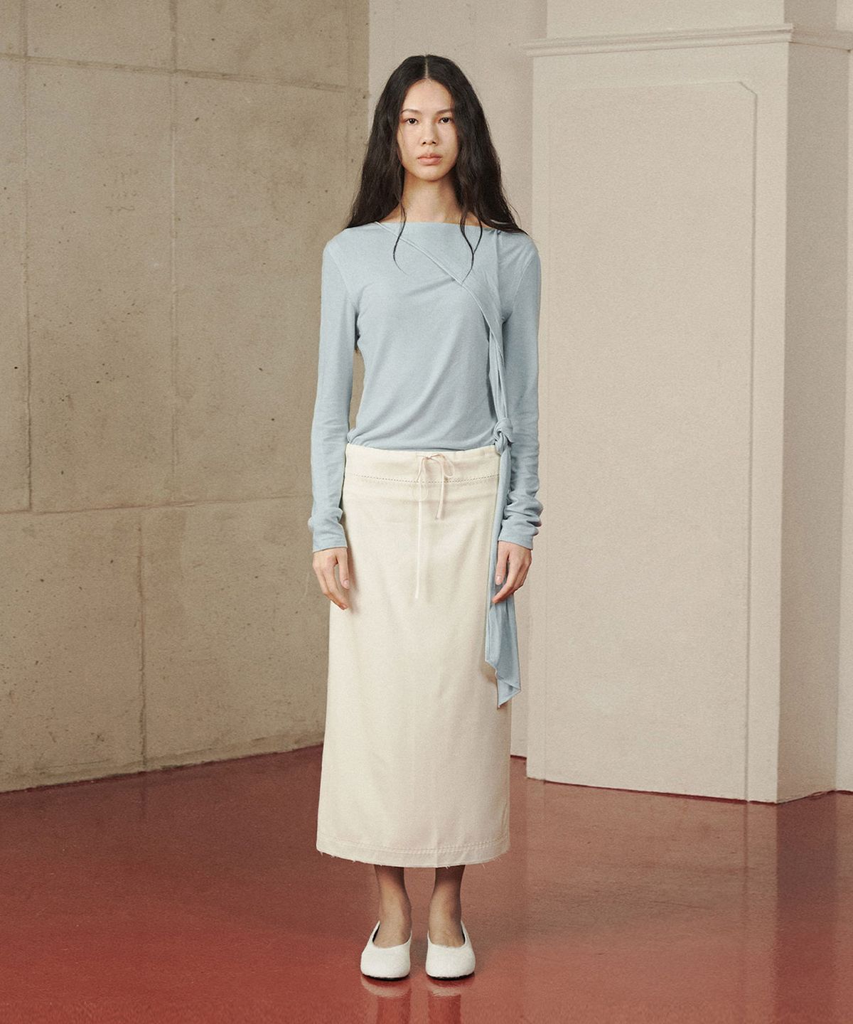 베르소(VERSO) Embroidered Wool Skirt