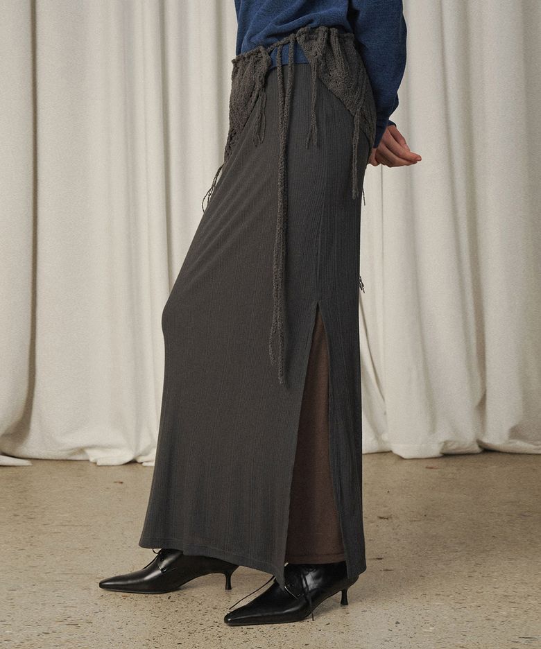 Reversible Ribbed Wool Skirt