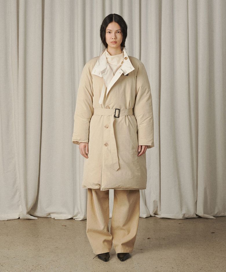 High Neck Colorblock Down Coat