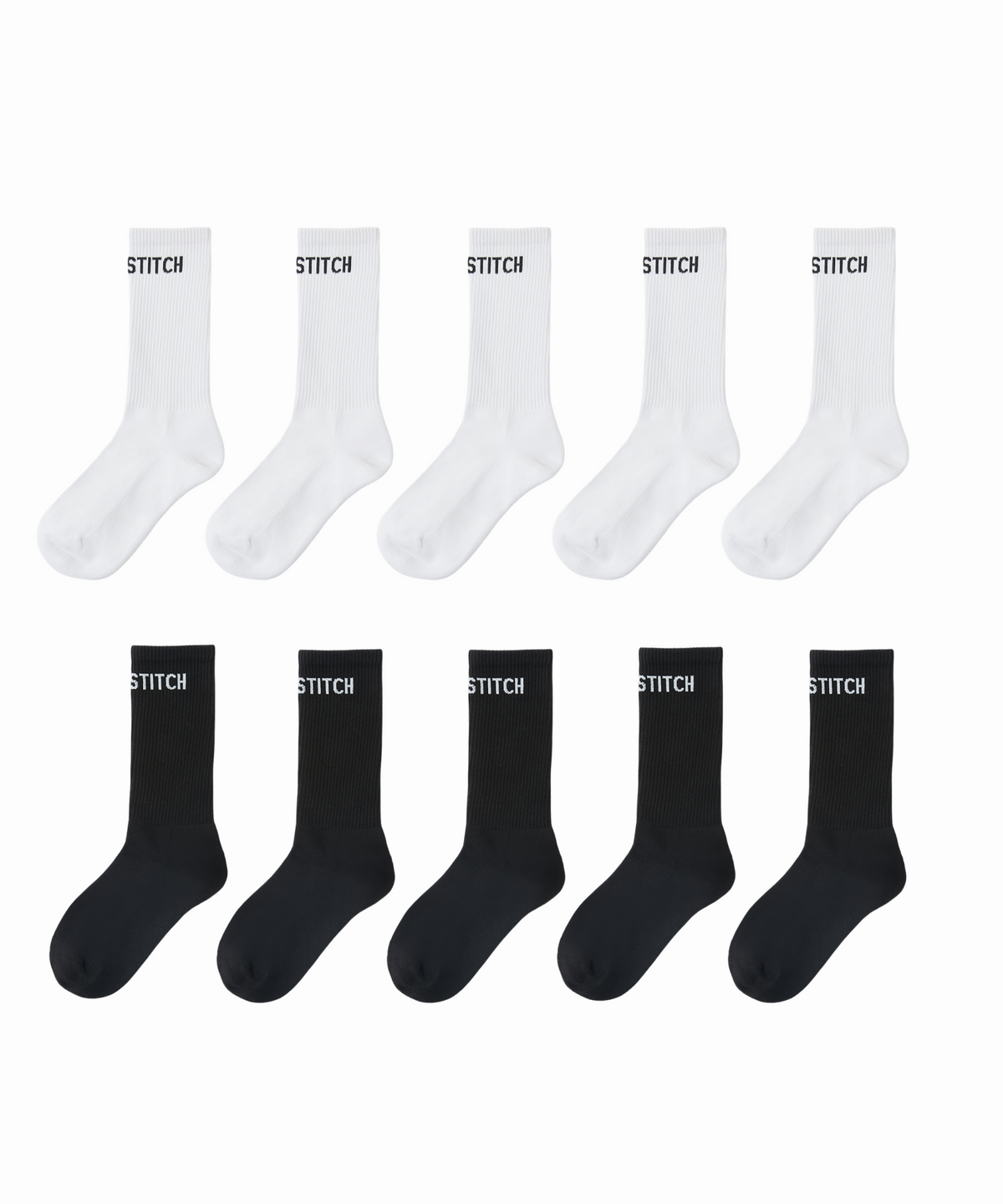원스티치(ONESTITCH) 크루삭스 사막양말 Pro 5팩 [화이트/블랙]