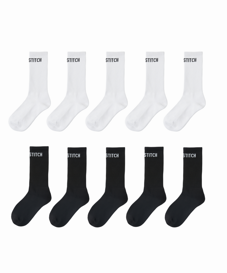 크루삭스 사막양말 Pro 5팩 [화이트/블랙]