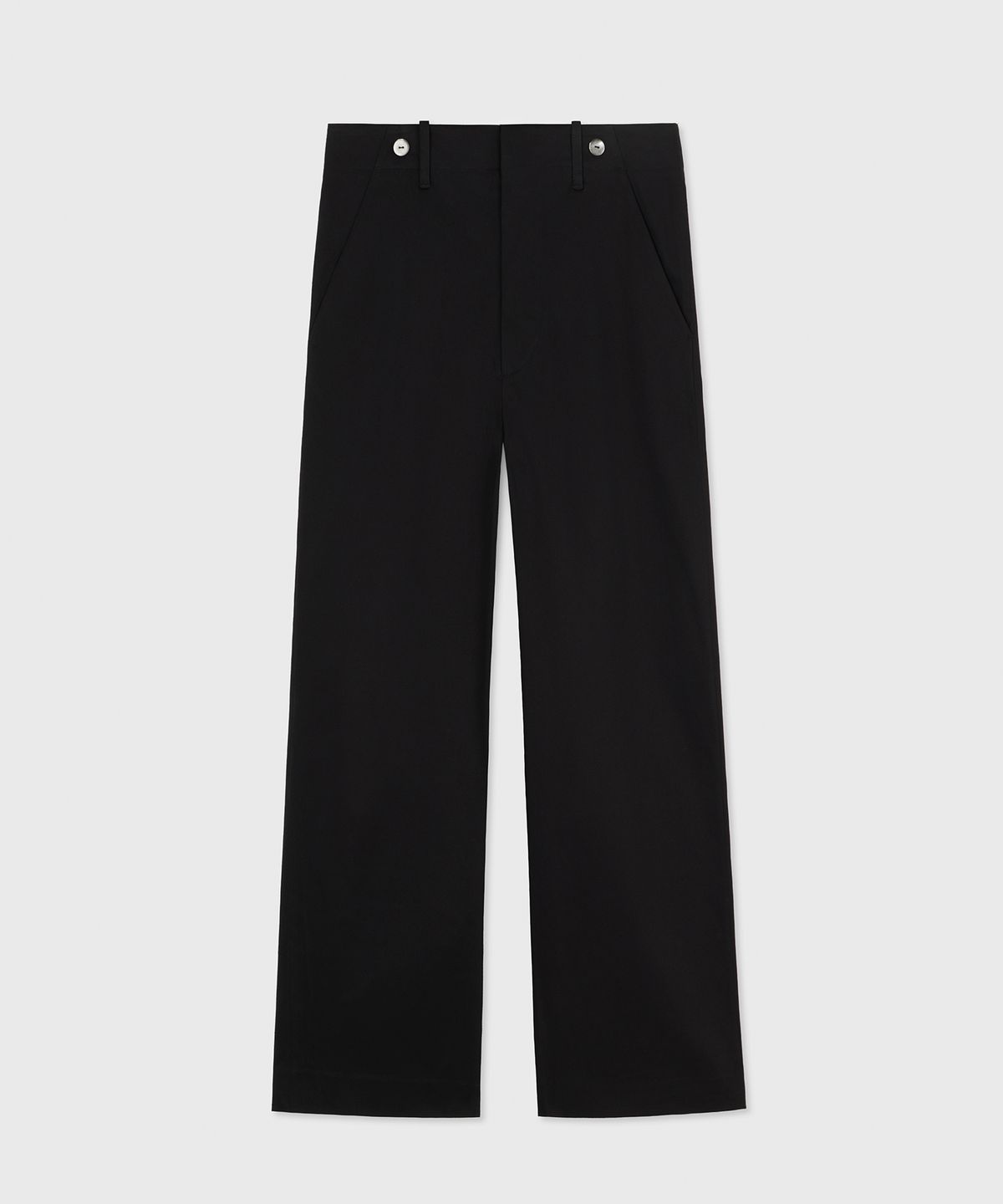 타일레(TAILLE) COTTON DRILL BRACES TROUSERS JET BLACK