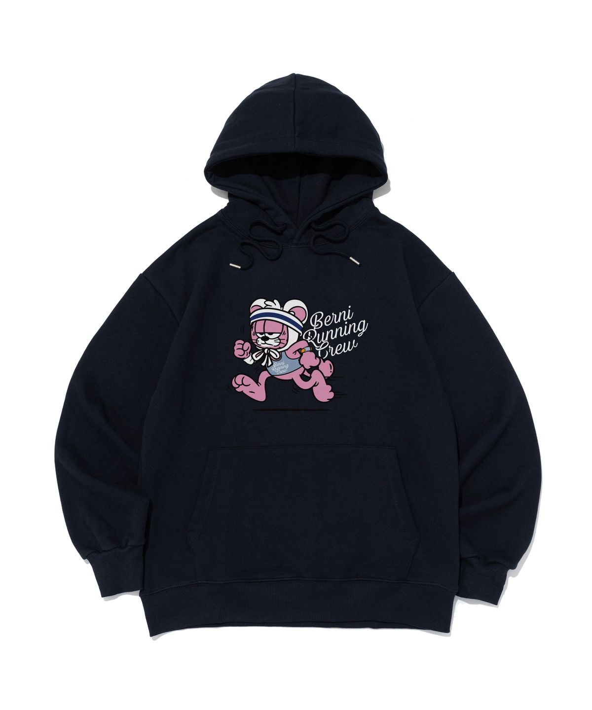 베르니(BERNI) [기모/노기모] 러닝 클럽 후드티 (네이비)