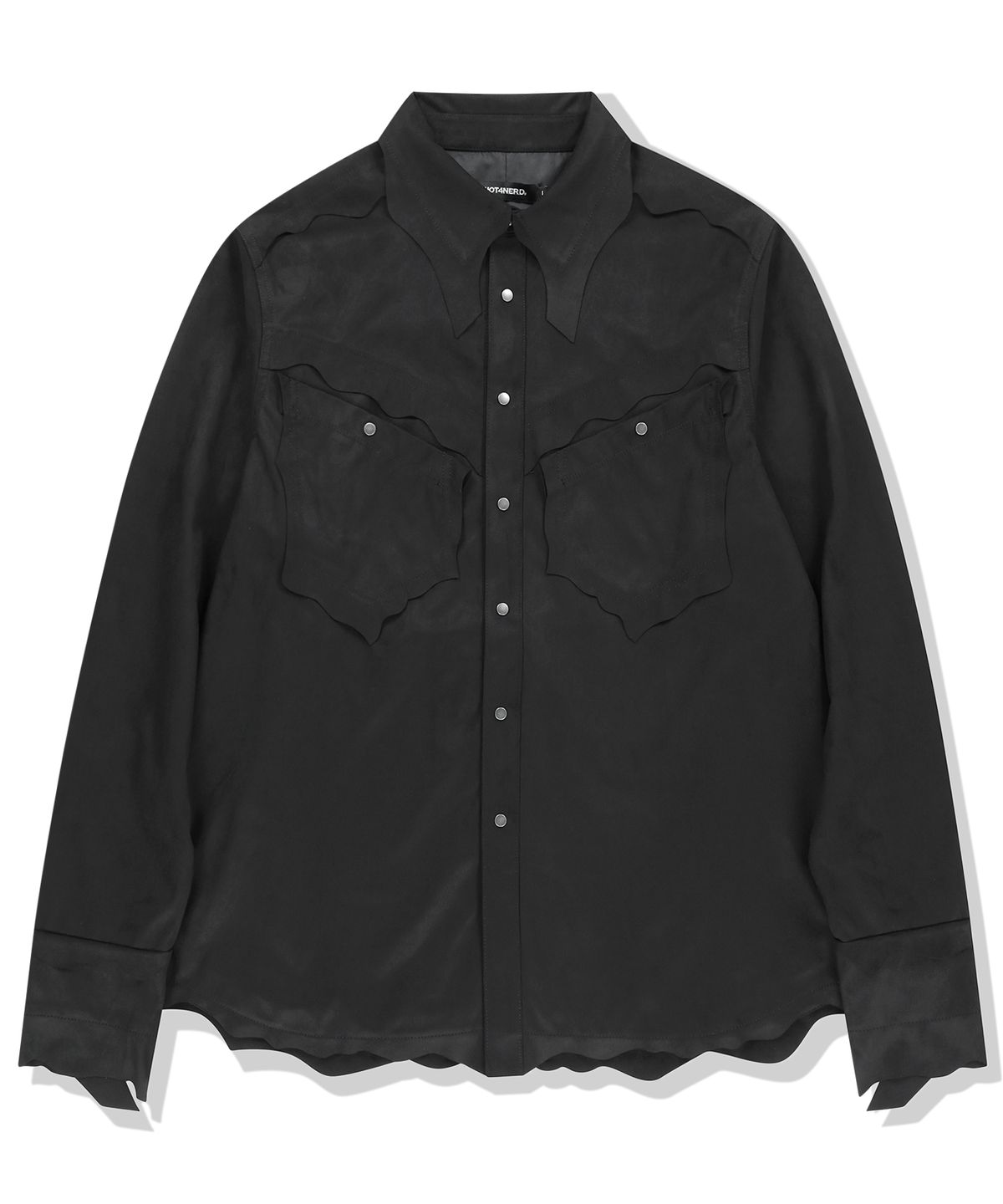 낫포너드(NOT4NERD) Hand Cut Suede Western Shirt - Black