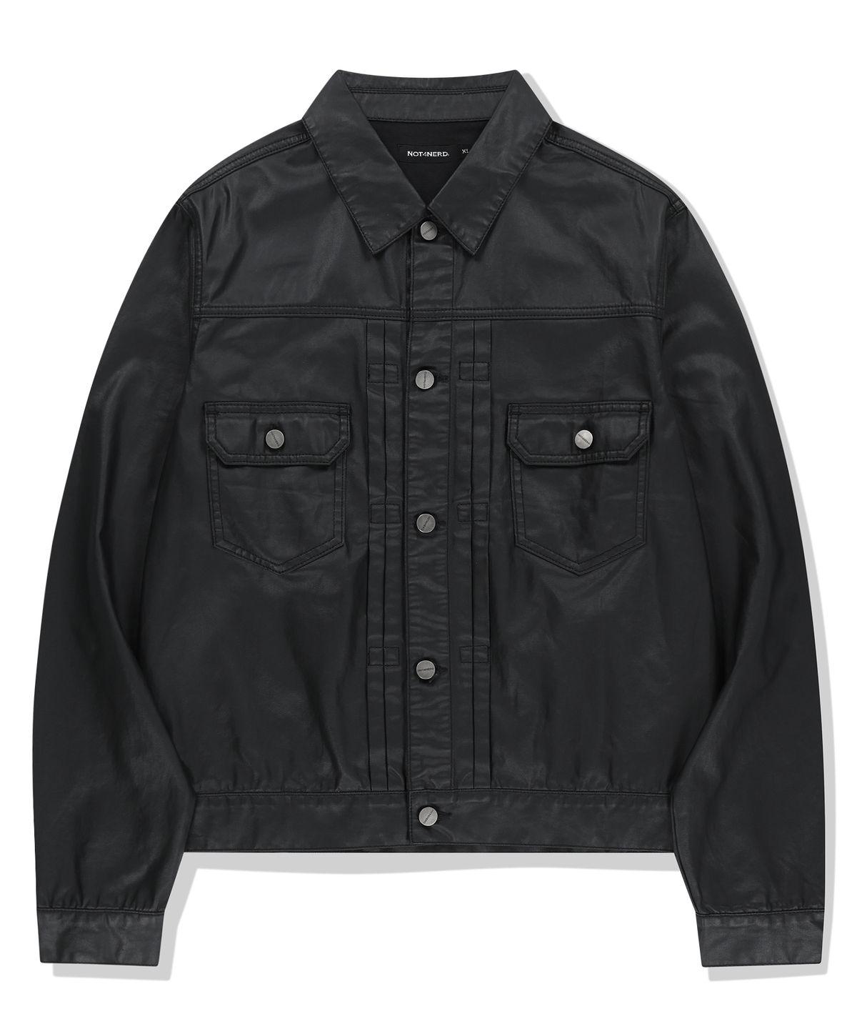 낫포너드(NOT4NERD) Abyss Eyes Coated Trucker Jacket - Black