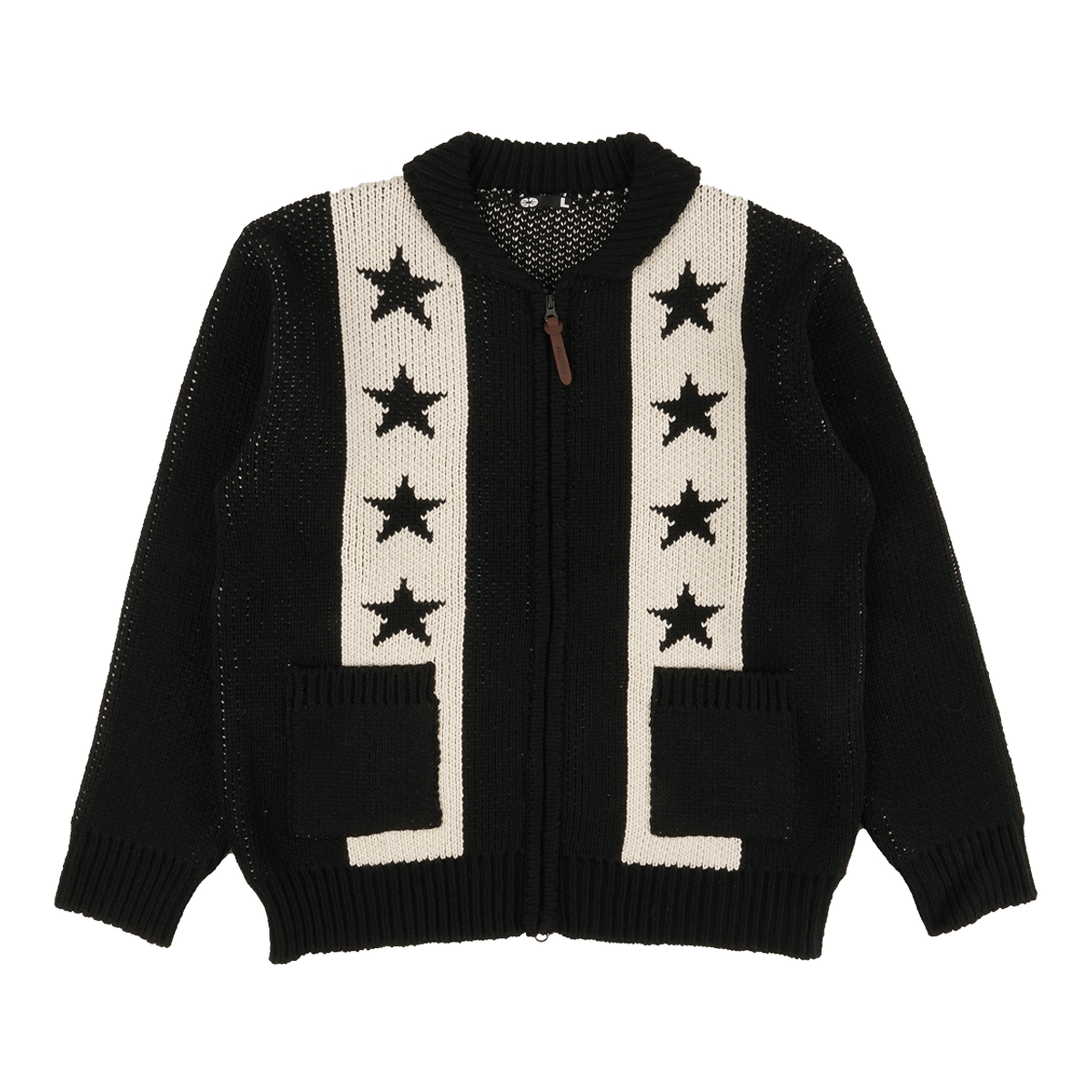 이알티알(ERTR) Space Cow Cowichan Knit Jacket Black