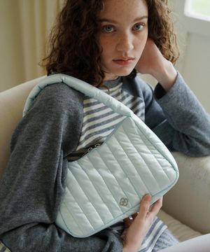 스너글 패딩 토트백_블루