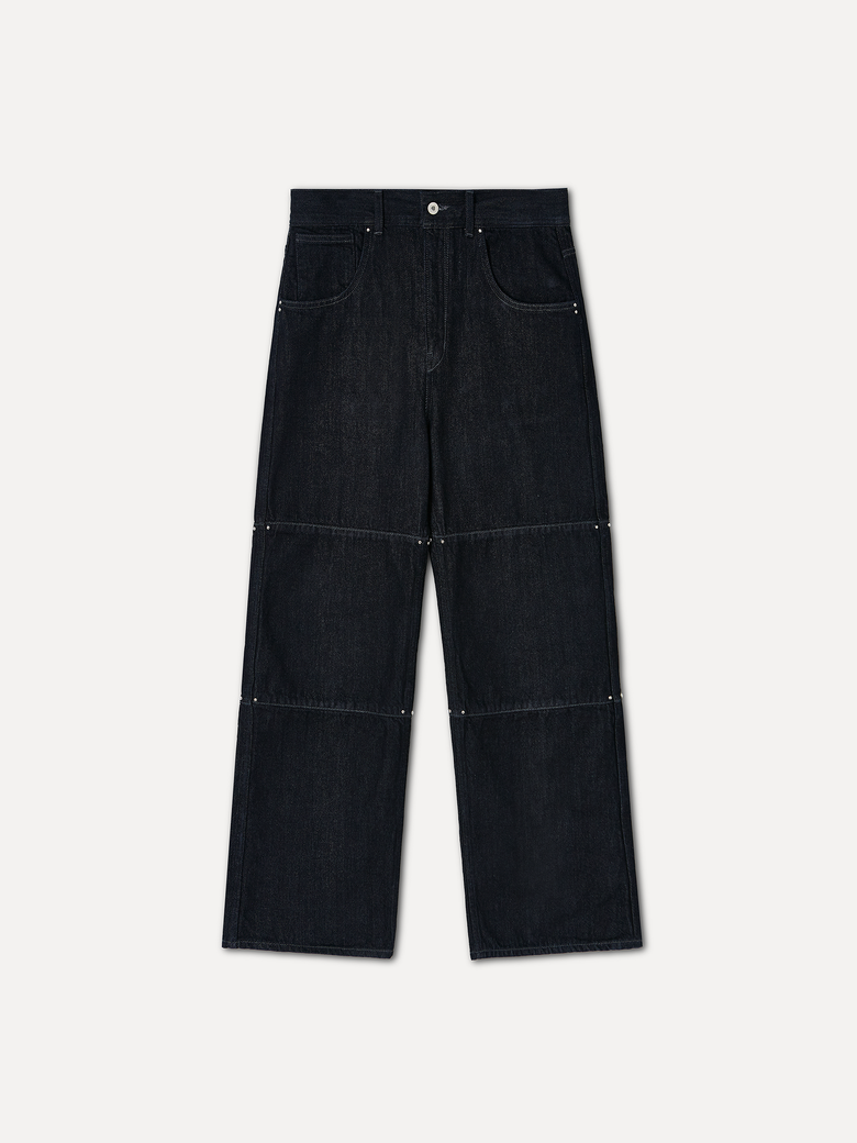 Anwar paneled jeans indigo