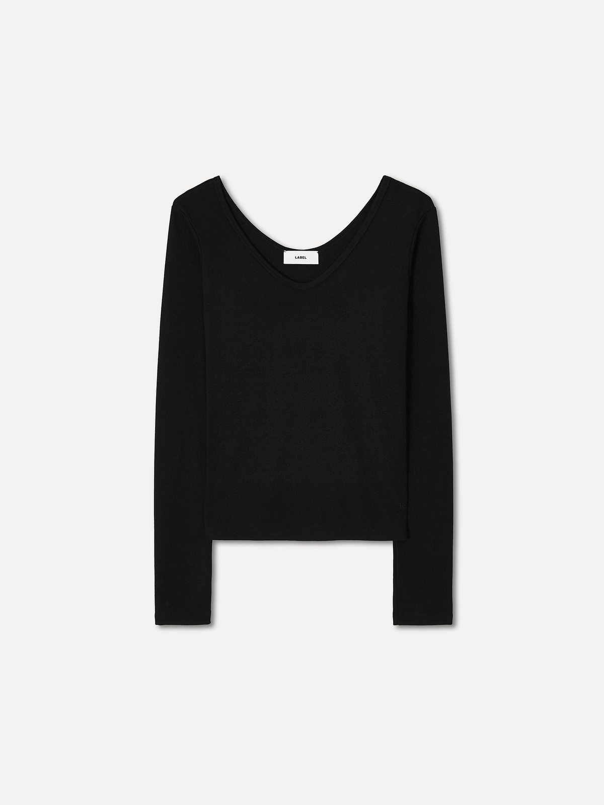 라벨아카이브(LABELARCHIVE) W Milla soft touch V-neck top black