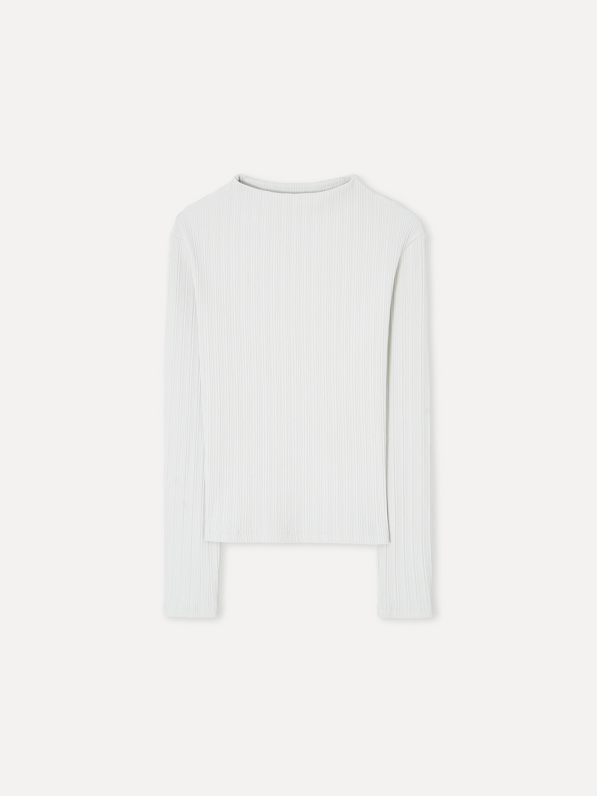 라벨아카이브(LABELARCHIVE) W Thora wavy rib mock neck top chalk