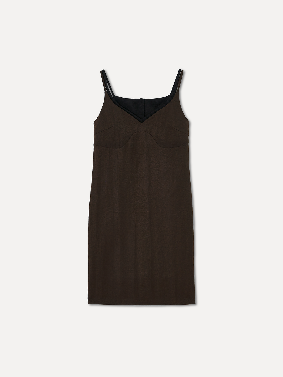 라벨아카이브(LABELARCHIVE) W Olga layered slip dress brown
