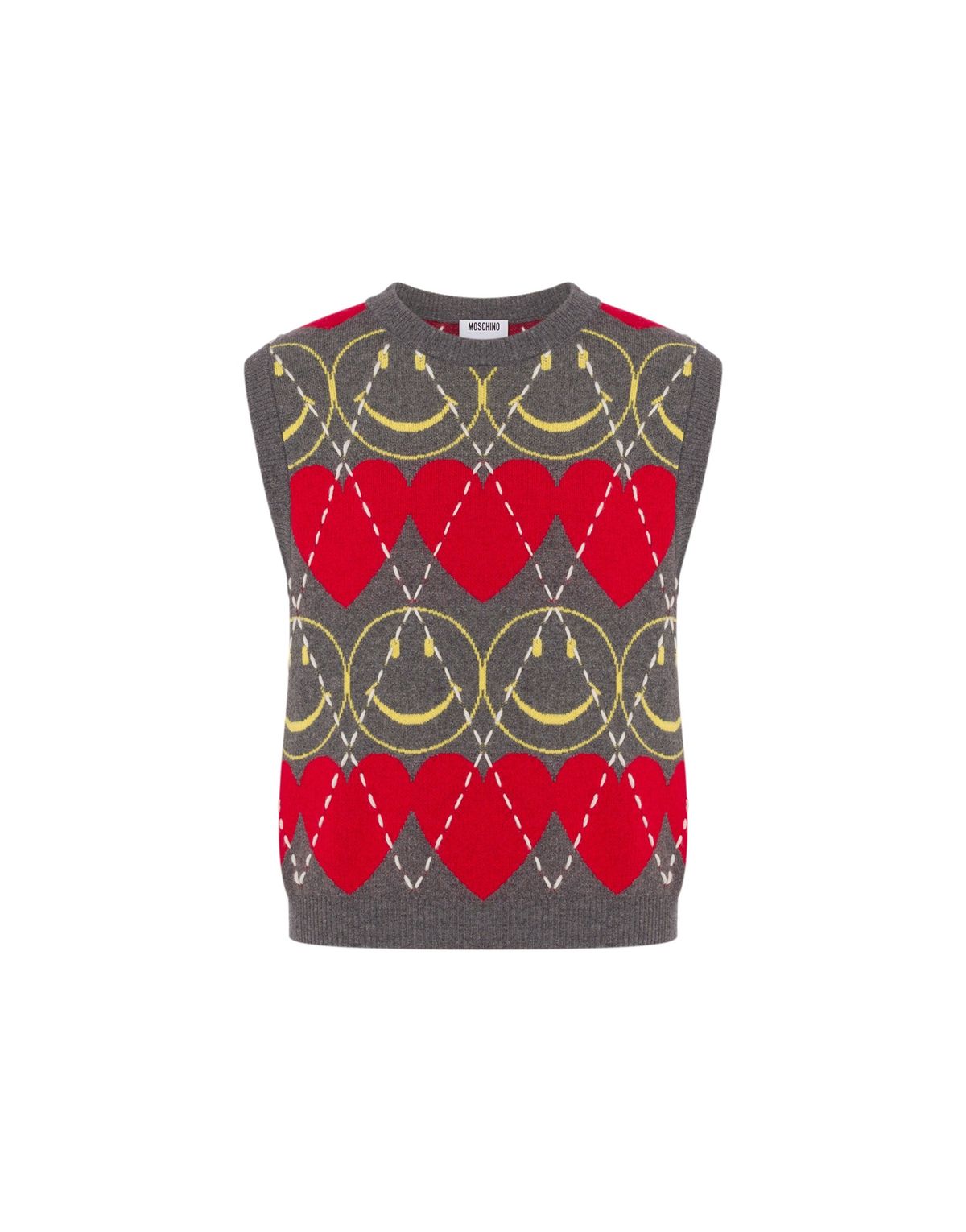 모스키노(MOSCHINO) 스마일리 울 블렌드 베스트 스웨터