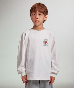 세서미스트리트x커버낫 키즈 클라이밍 엘모 긴팔티셔츠 화이트 CK2507LT33WH
