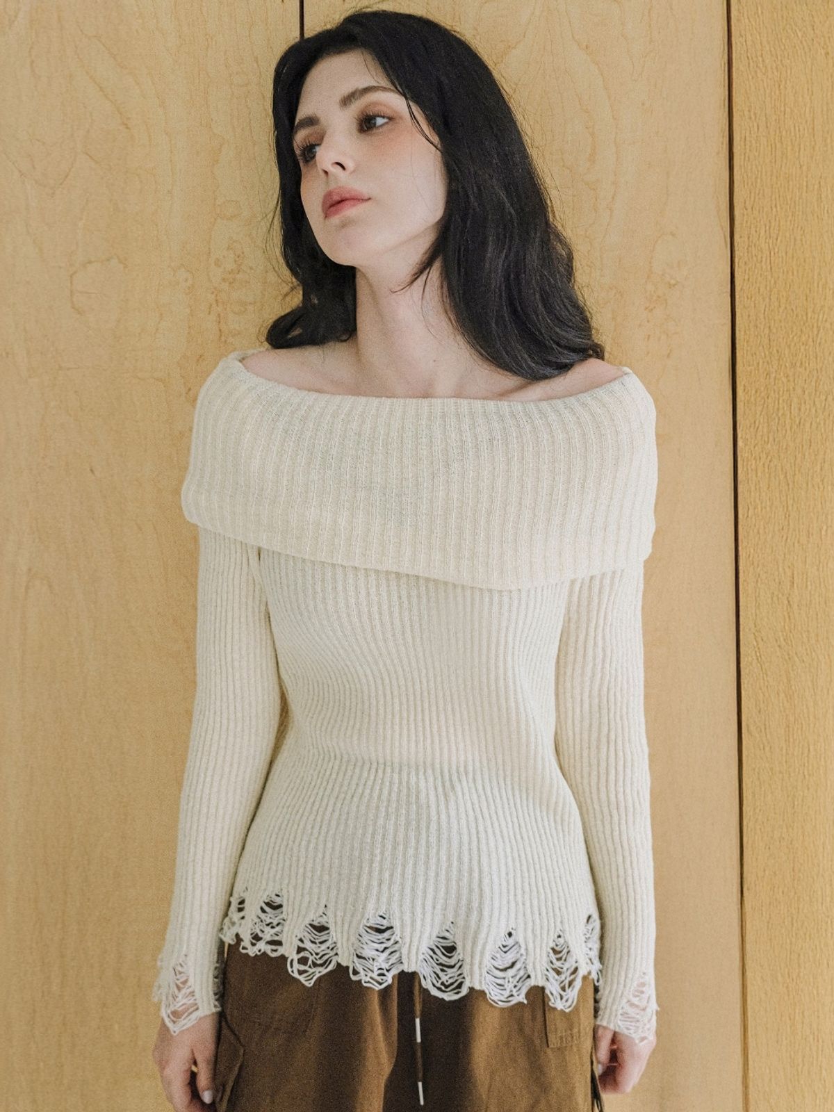 쿨키튼(KOOLKITTEN) Distressed Edge Pullover 2colors