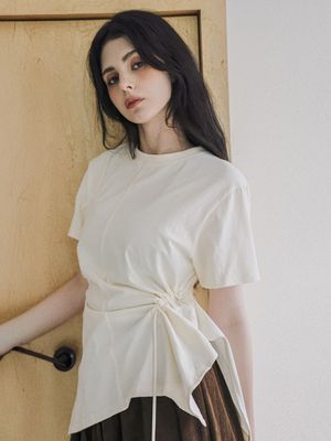 Ruched Drawstring T-Shirt