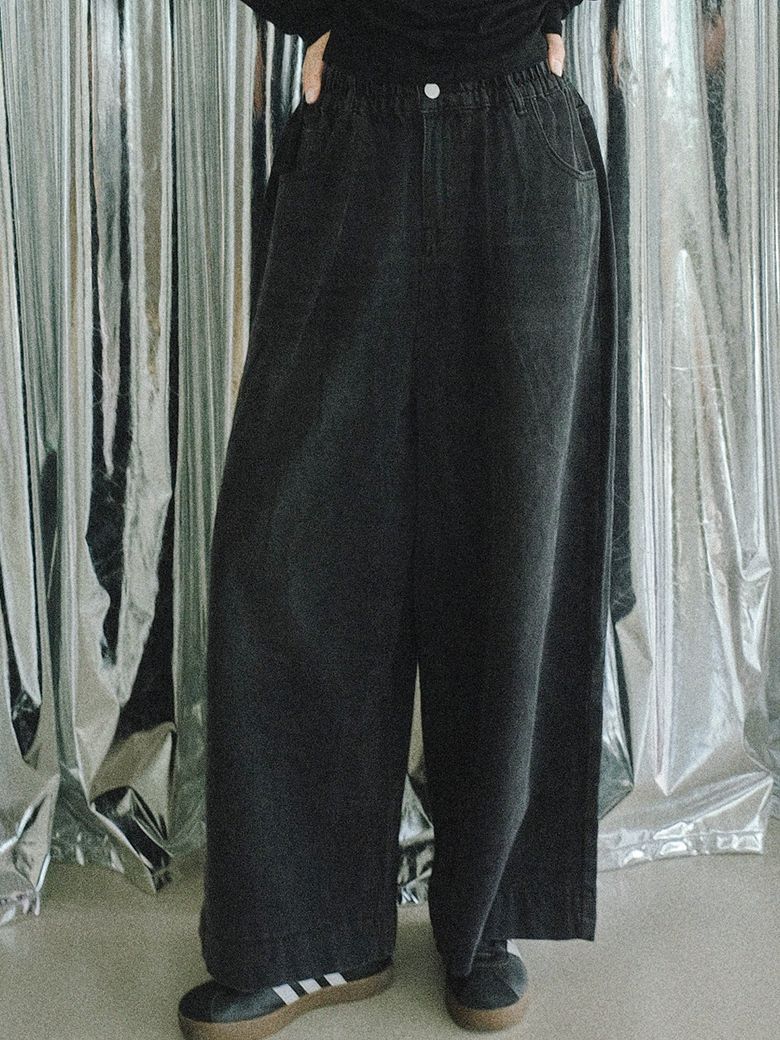 Wide-Leg Elastic Pants 2colors