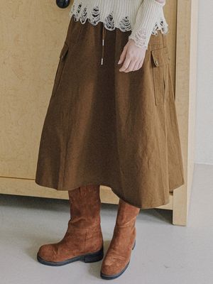 Utility Flap Pocket Long Skirt