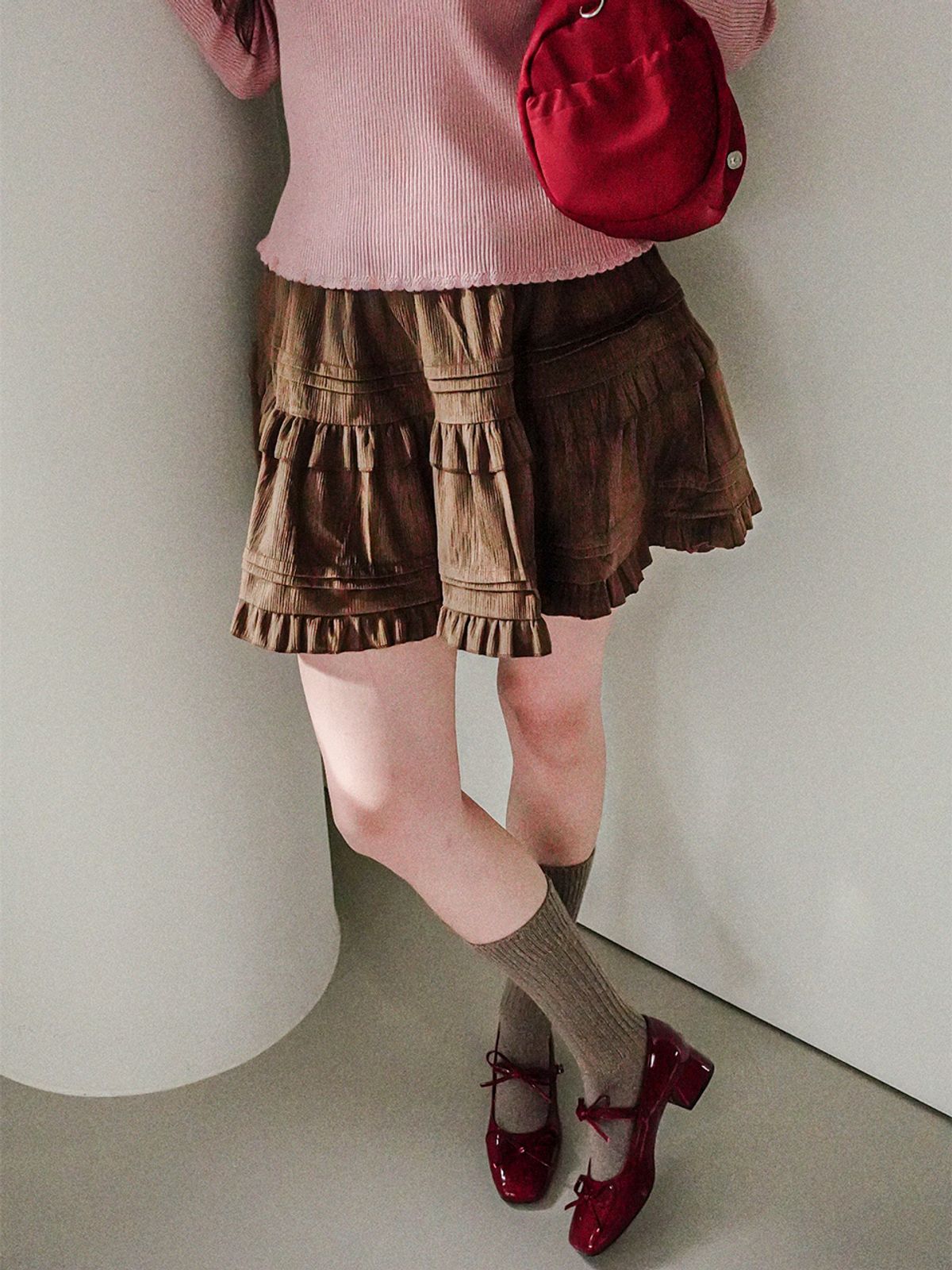 쿨키튼(KOOLKITTEN) Corduroy Ruffle Mini Skirt