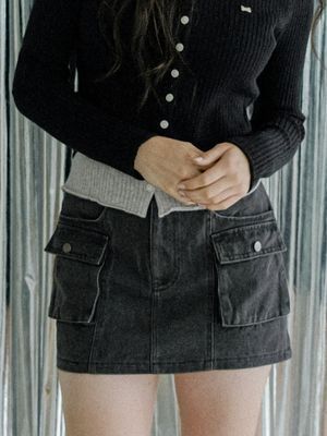Pocket Detail Mini Skirt