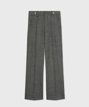 WOOL TWEED BRACES TROUSERS BROKEN GREY