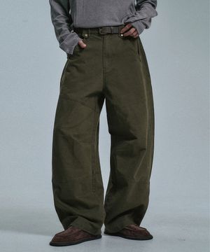 테크니컬 워시드 코튼팬츠 - 카키