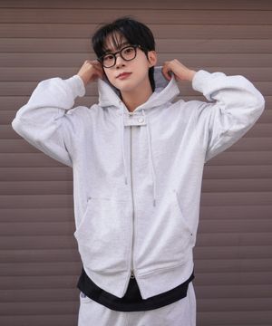 [SET] Travail Box Sweat - MELANGE WHITE