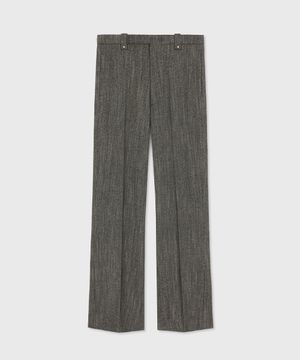 CARNABY FLARED WOOL TROUSERS TRAVERTINE