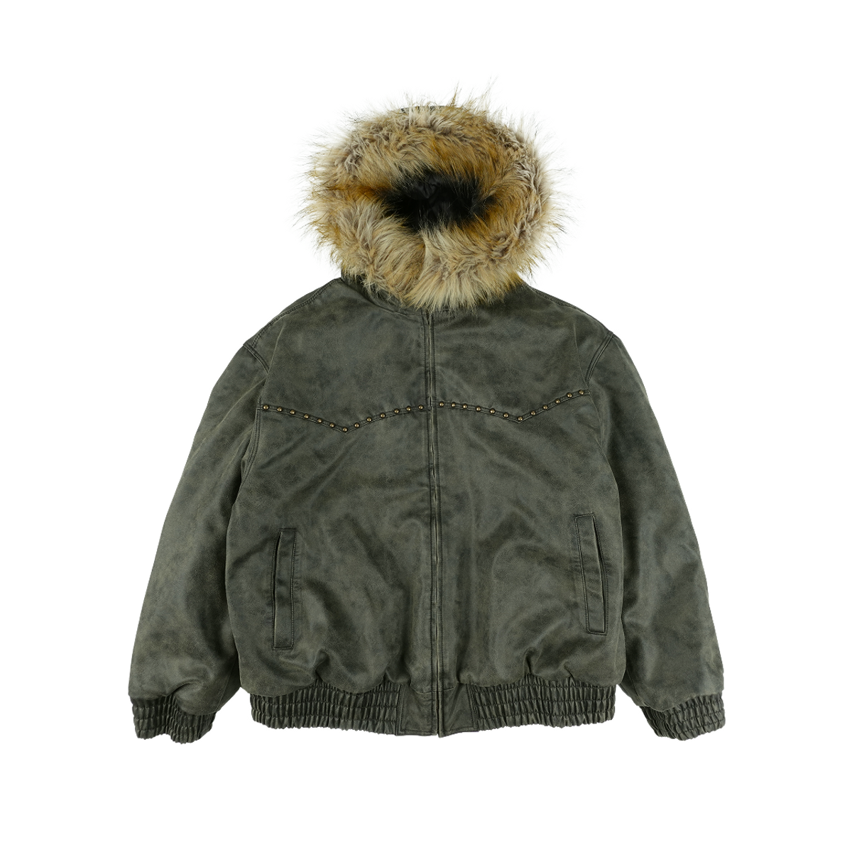 이알티알(ERTR) Faux Leather Fur Jacket Black