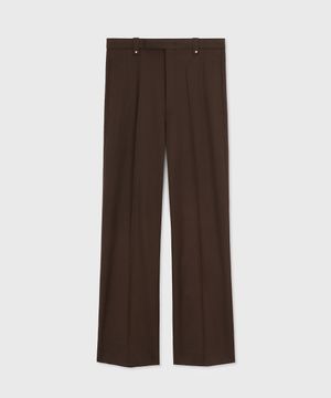 CARNABY FLARED WOOL TROUSERS DARK MAHOGANY