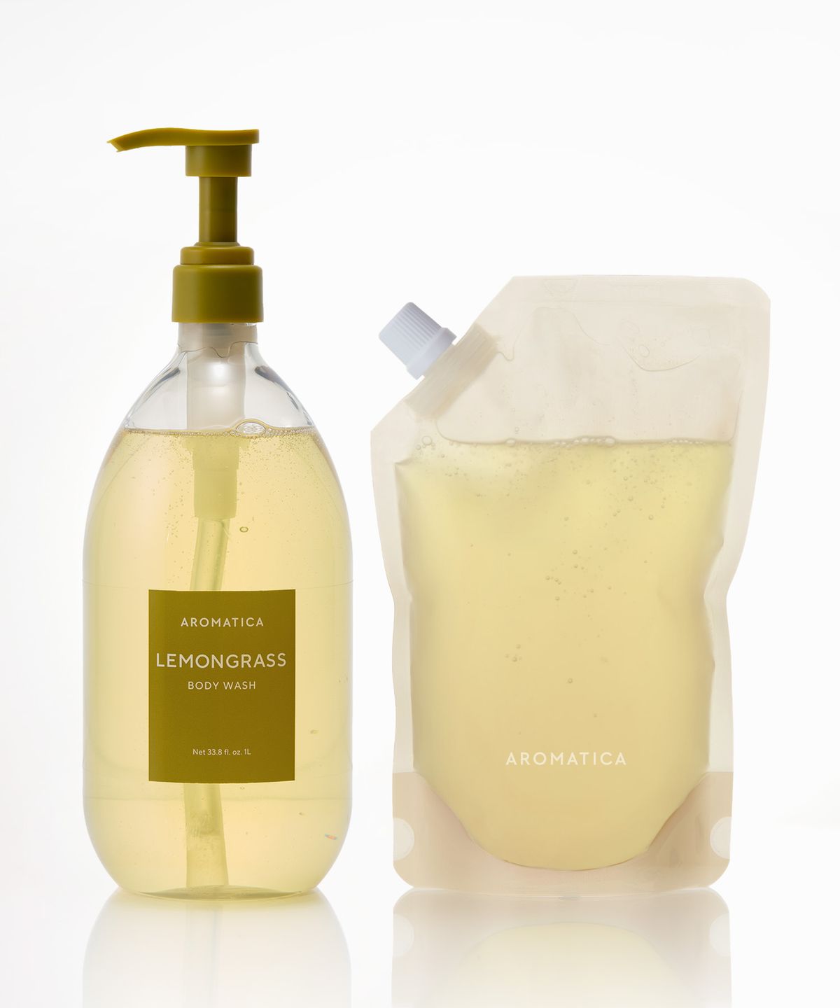 아로마티카(AROMATICA) [대용량] 레몬그라스 바디워시 본품&리필 세트 (1L+500ML)