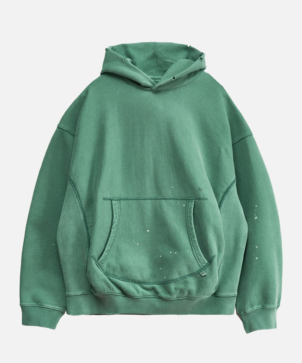 미드업데이트(MIDUPDATE) Simple Garment Dye Hoodie_Green