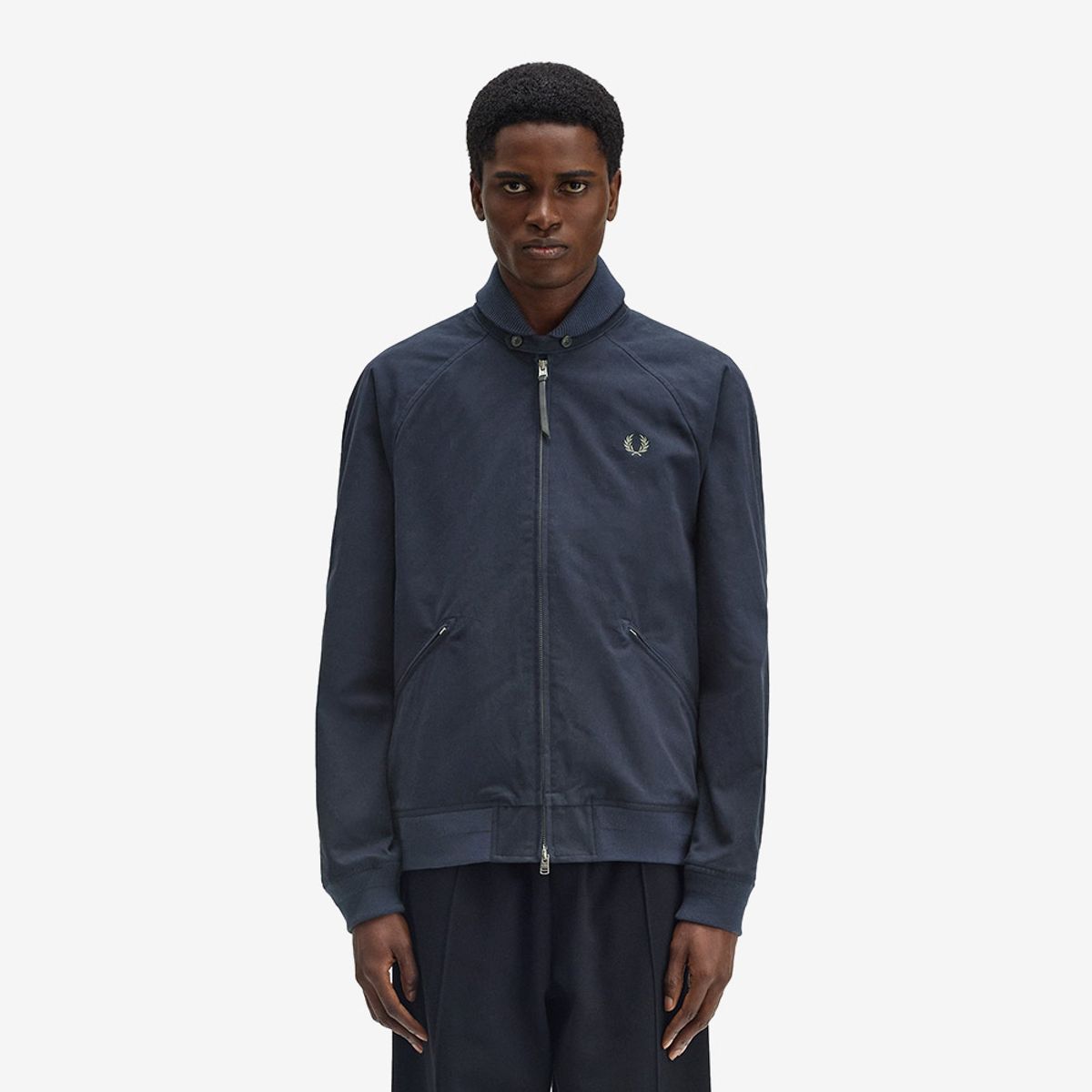 프레드페리(FRED PERRY) [Sharp] 폴드 립 칼라 보머 재킷 - 네이비 AFPM2531314-608