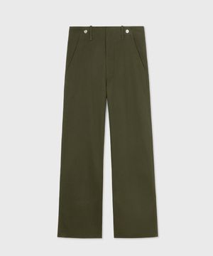 COTTON DRILL BRACES TROUSERS OLIVE DRAB