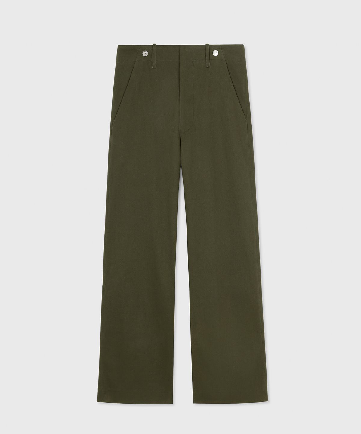 타일레(TAILLE) COTTON DRILL BRACES TROUSERS OLIVE DRAB