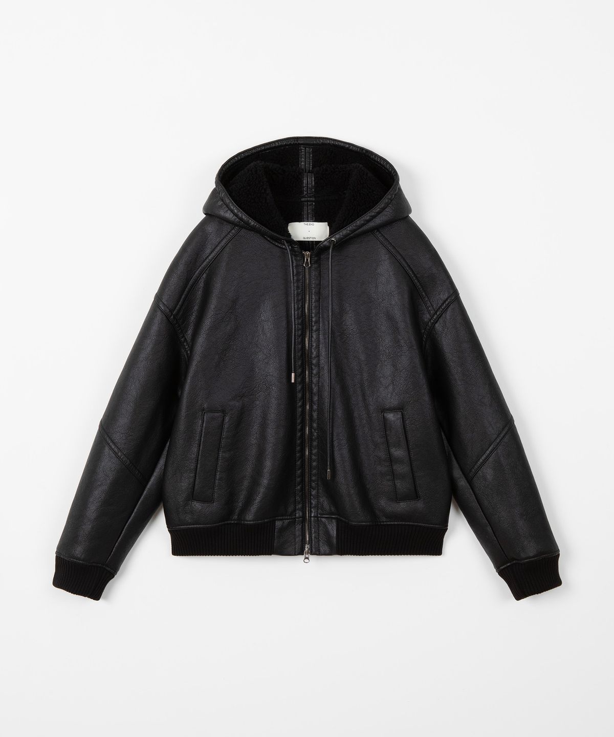 디앤드퀘스천(THEENDQUESTION) Hooded shearling jumper / BLACK