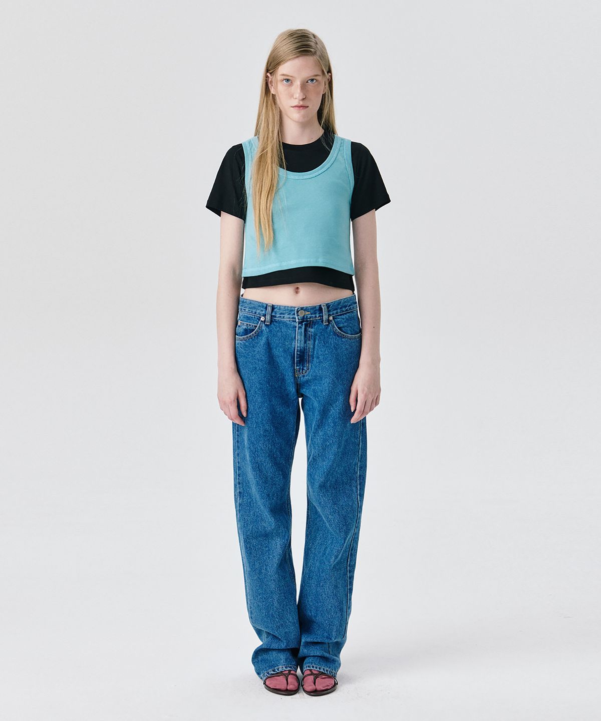 분더캄머(WNDERKAMMER) Sleeveless Top_Blue(민소매 탑_블루)