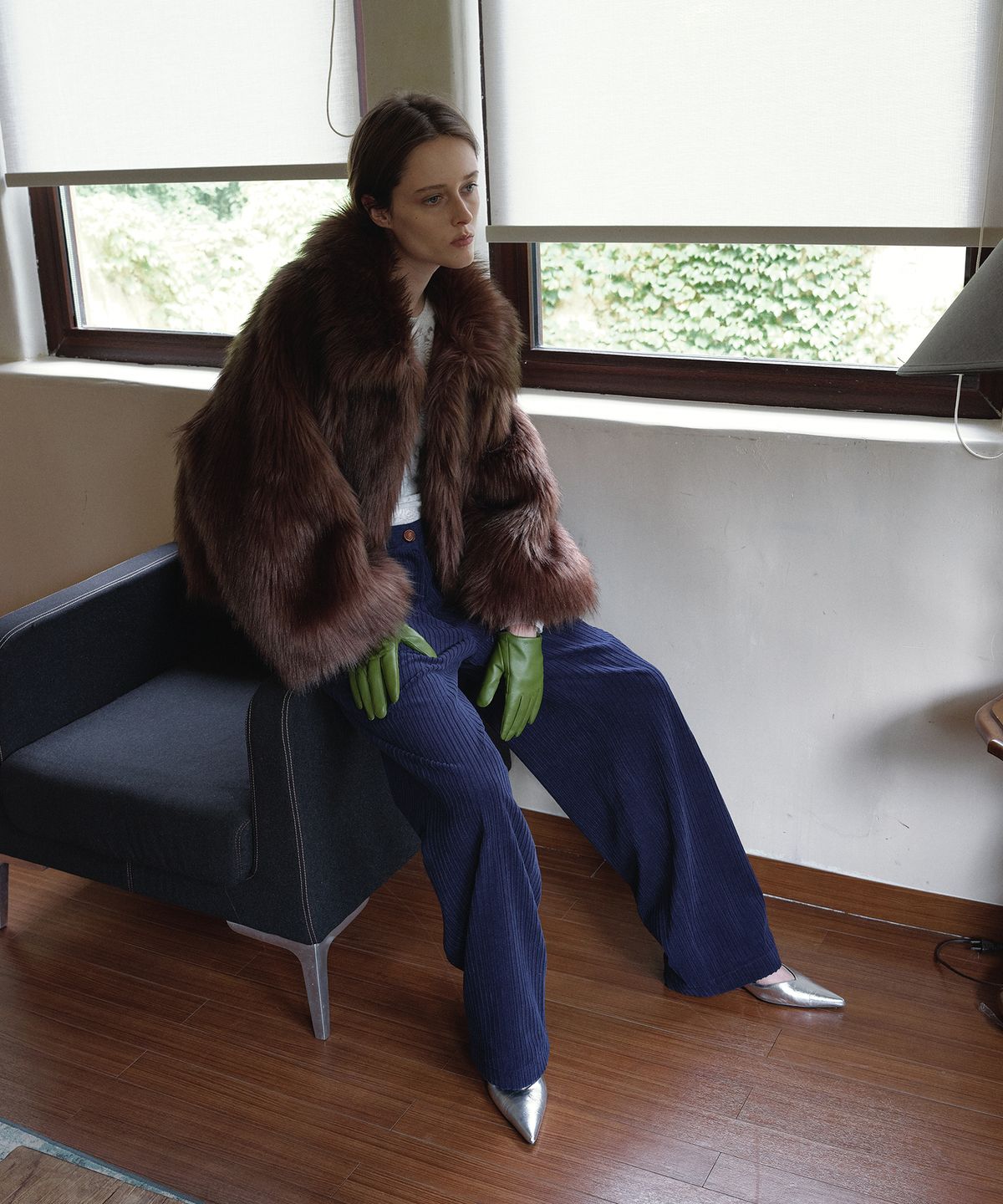 오버듀플레어(OVERDUEFLAIR) VEGAN FUR JACKET_BROWN