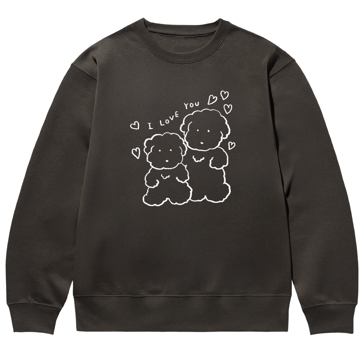 어썸어스(AWESOMEUS) PUPPY COUPLE I love you SWEAT SHIRTS_4 COLOR