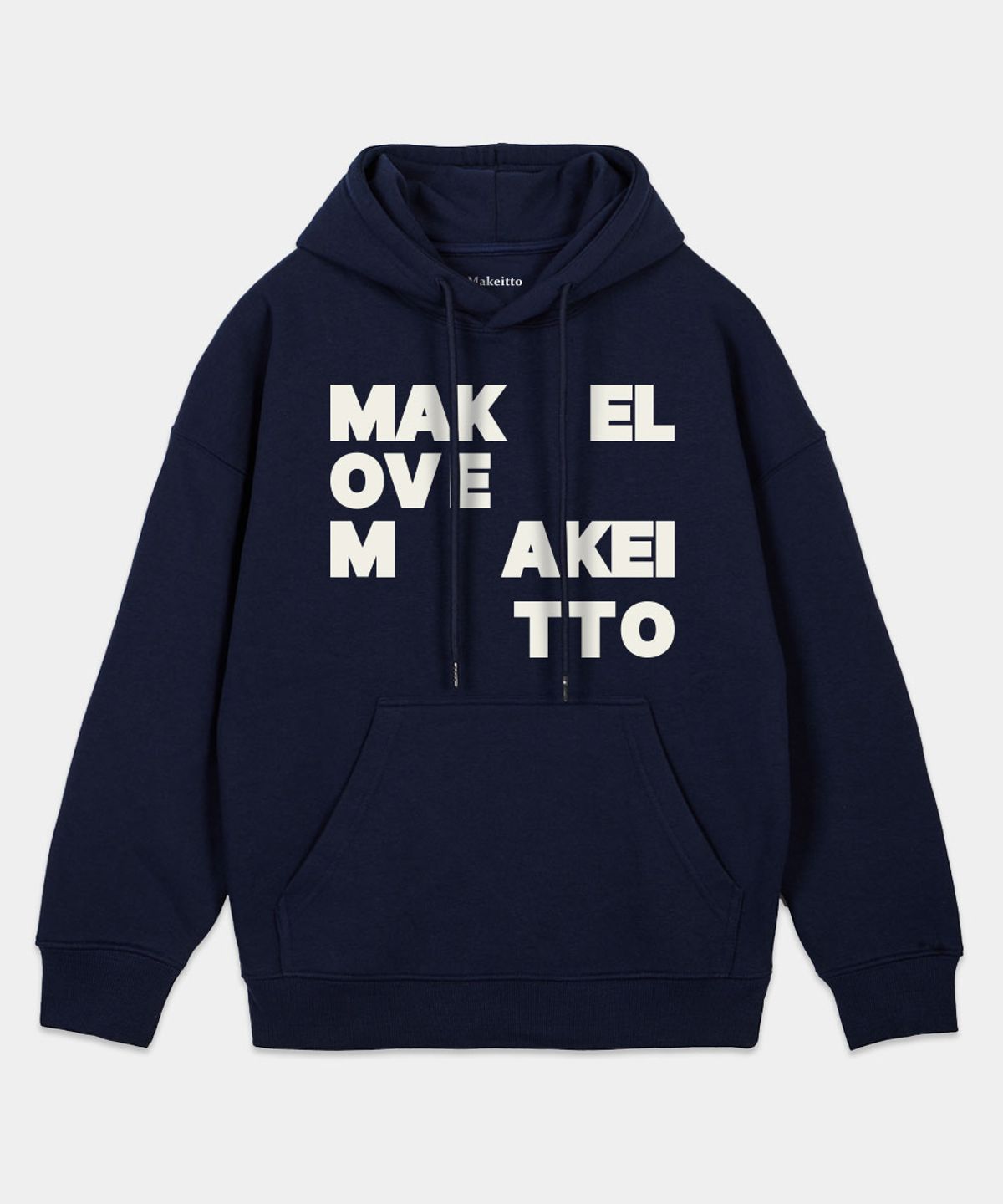 메이킷투(MAKEITTO) 메이크 러브 후디_네이비