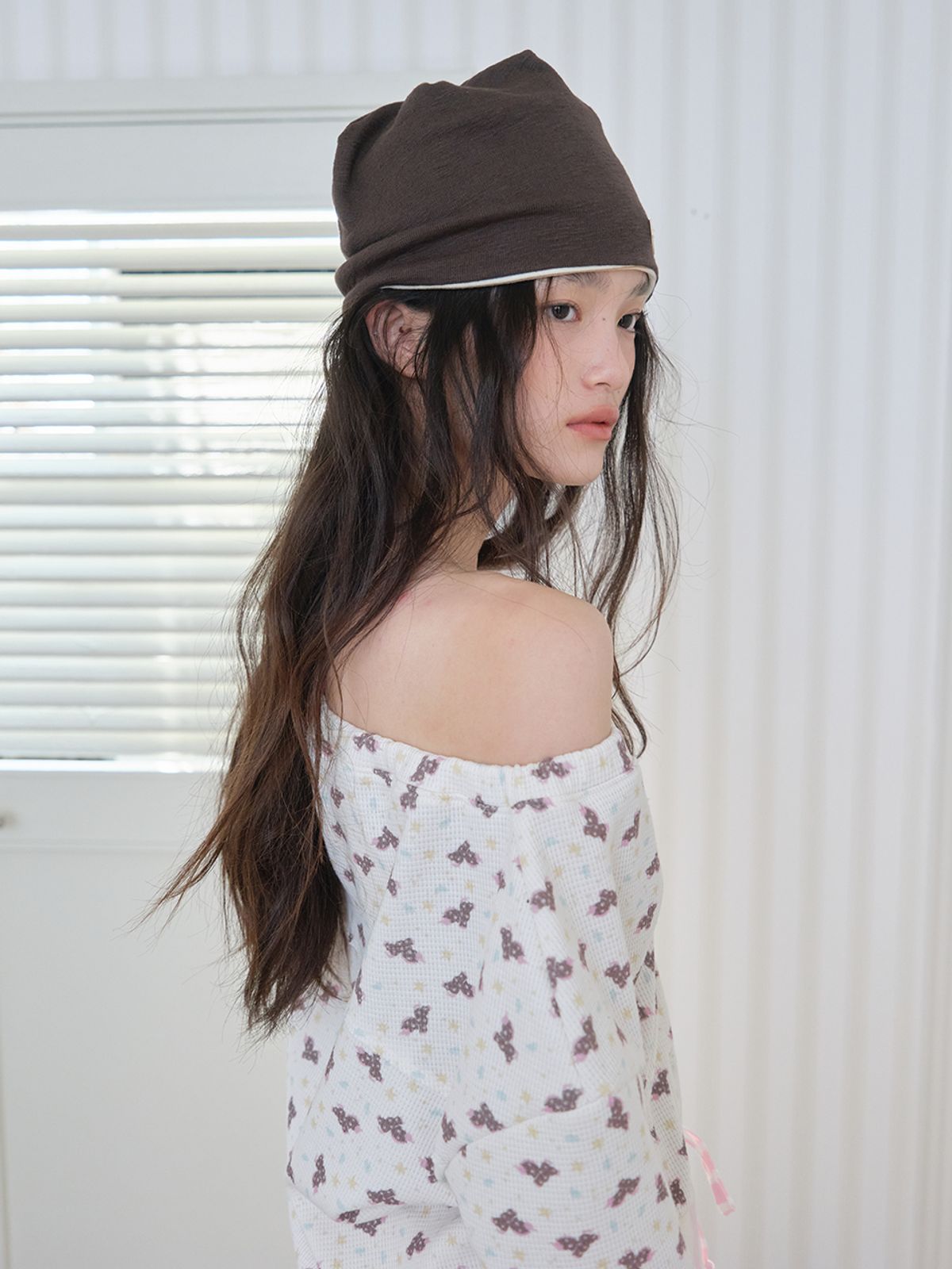 무음(MUWM) 리버시블 플립 비니 Reversible Flip Beanie (Brown)