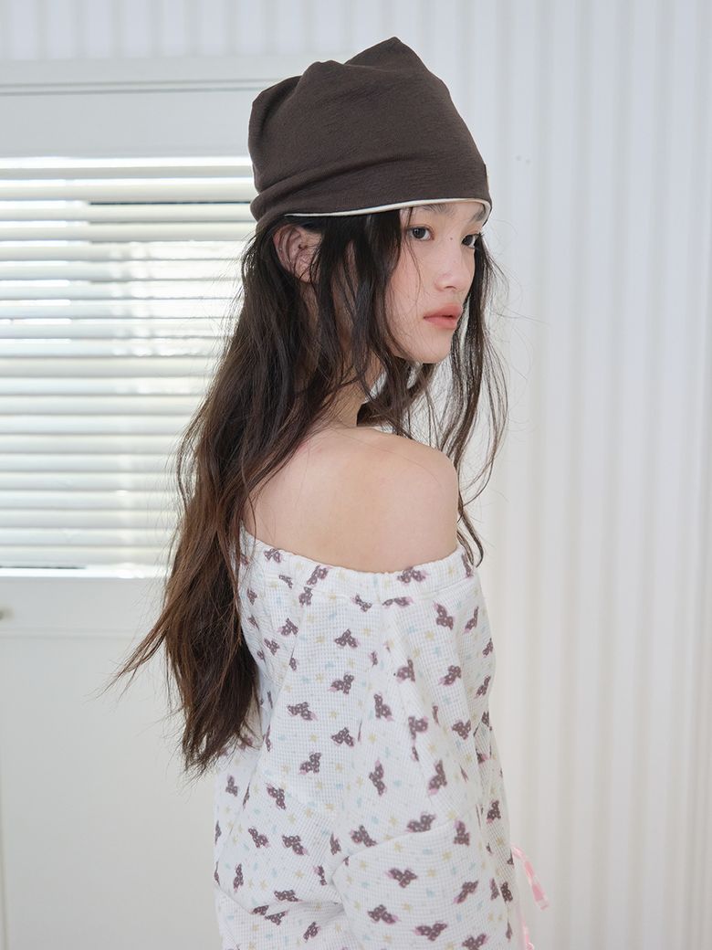 리버시블 플립 비니 Reversible Flip Beanie (Brown)