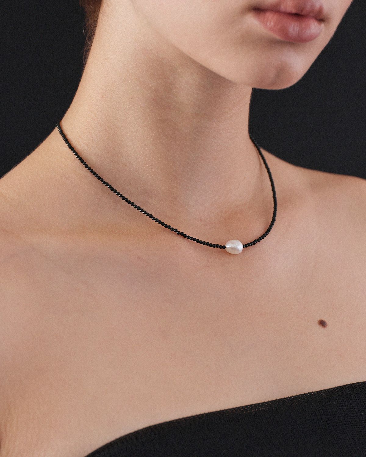 어나더레이어(ANOTHERLAYER) Noir Pearl Necklace (silver925)